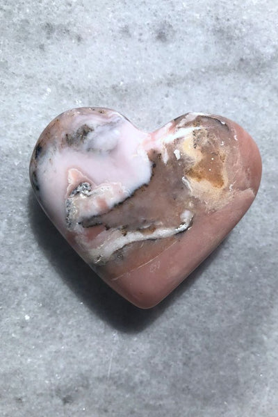 Pink Opal Heart from Peru-ThisBlueBird - Modern Vintage