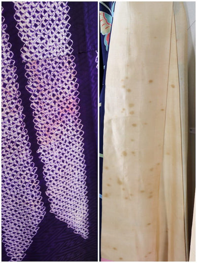 Vintage Purple Shibori Silk Kimono Robe ThisBlueBird