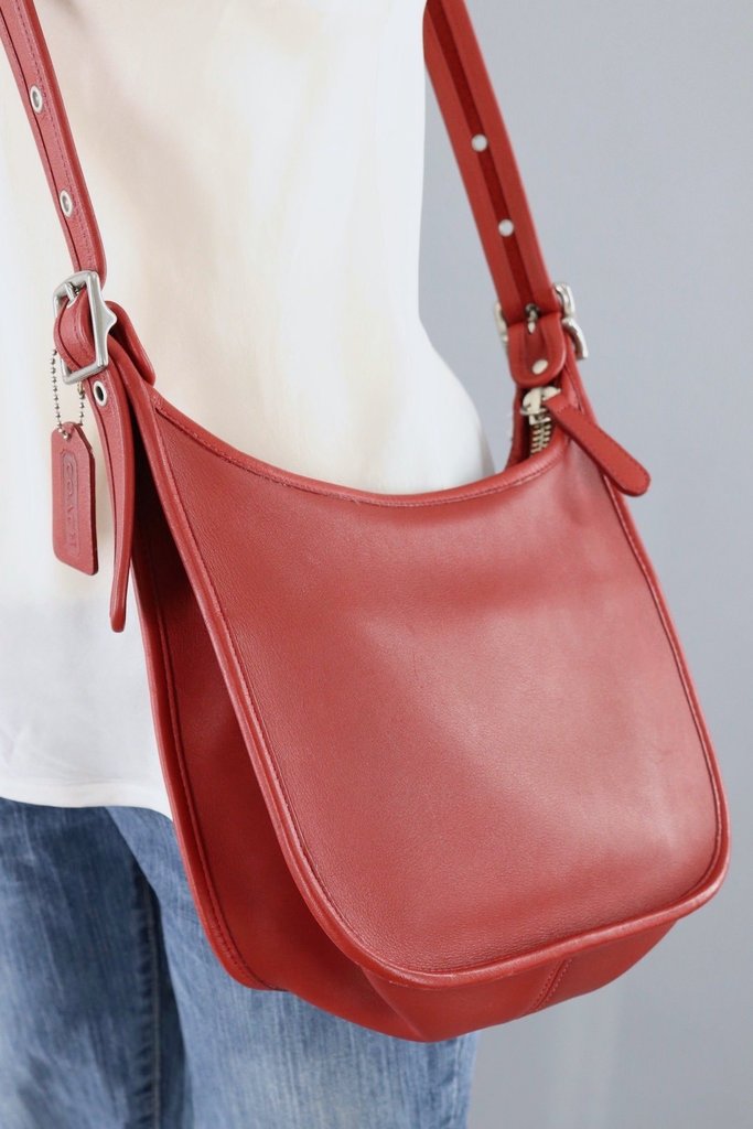 Red Leather Coach Janice Bag / B06D 9950 - ThisBlueBird