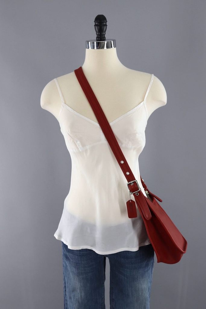 Red Leather Coach Janice Bag / B06D 9950 - ThisBlueBird