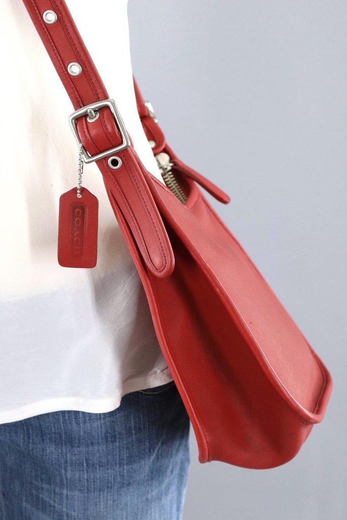 Red Leather Coach Janice Bag / B06D 9950 - ThisBlueBird