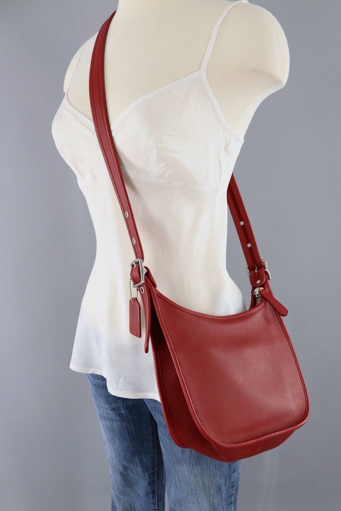 Red Leather Coach Janice Bag / B06D 9950 - ThisBlueBird
