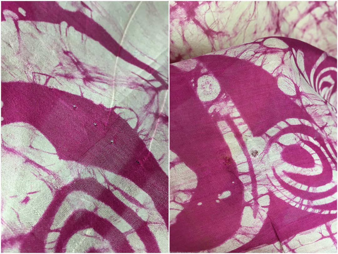 Silk Kaftan Dress / Vintage Indian Sari / Pink Batik Tie Dye - ThisBlueBird