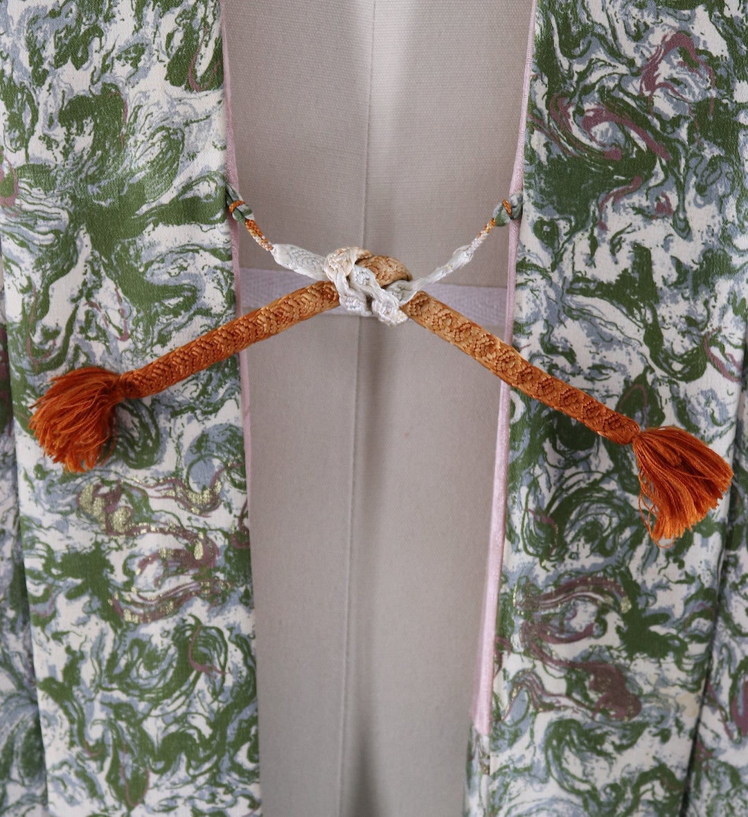 Silk Kimono Duster Jacket / Green Marble - ThisBlueBird