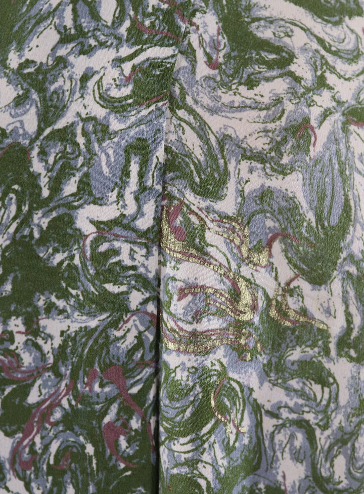 Silk Kimono Duster Jacket / Green Marble - ThisBlueBird