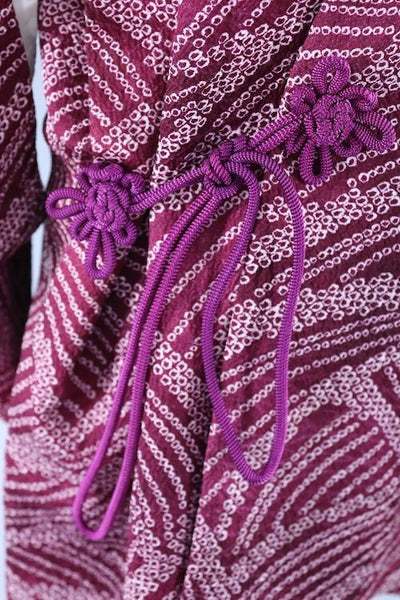 Silk Kimono Wrap Cardigan Coat - Purple Shibori - ThisBlueBird