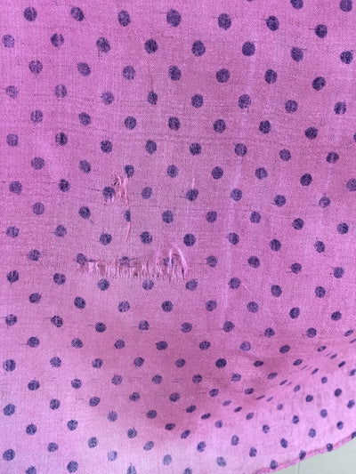 Silk Sari Scarf Wrap / Pink Ombre Floral Polka Dots - ThisBlueBird