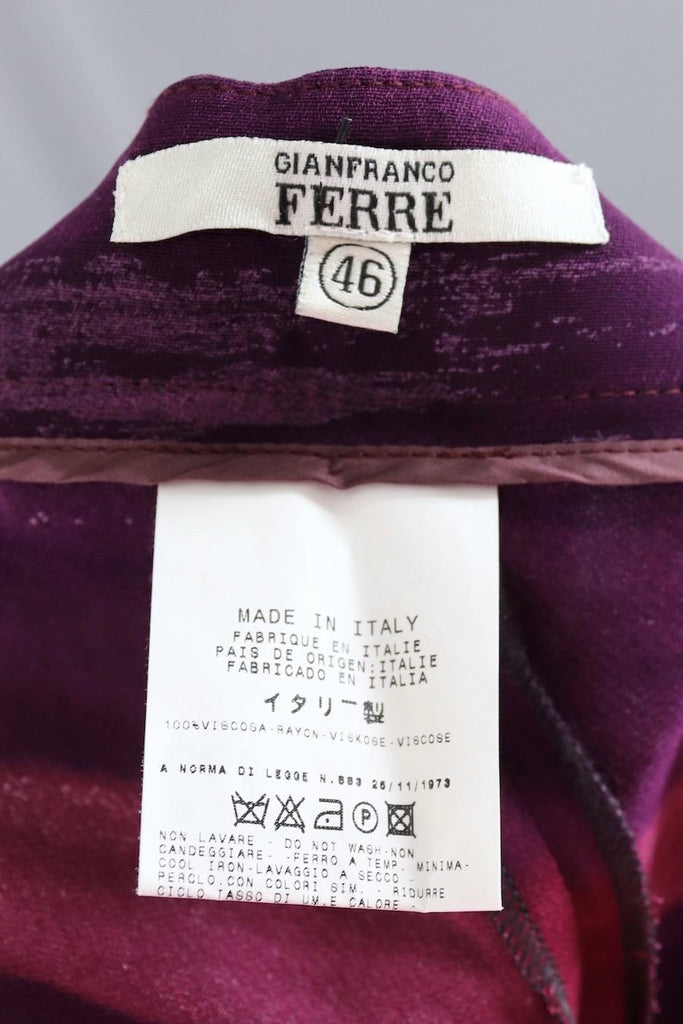 Vintage Gianfranco Ferre Palazzo Pants / Purple Watercolor Stripes - ThisBlueBird