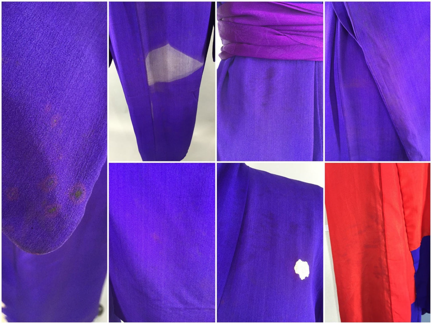 Vintage 1910-1920 Silk Kimono Robe / Purple Peonies Irotomesode - ThisBlueBird