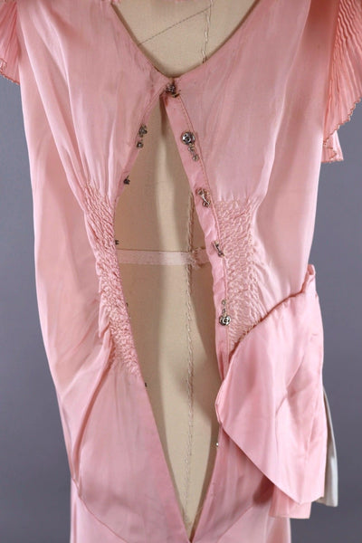 Vintage 1920s - 1930s Pink Evening Gown - ThisBlueBird