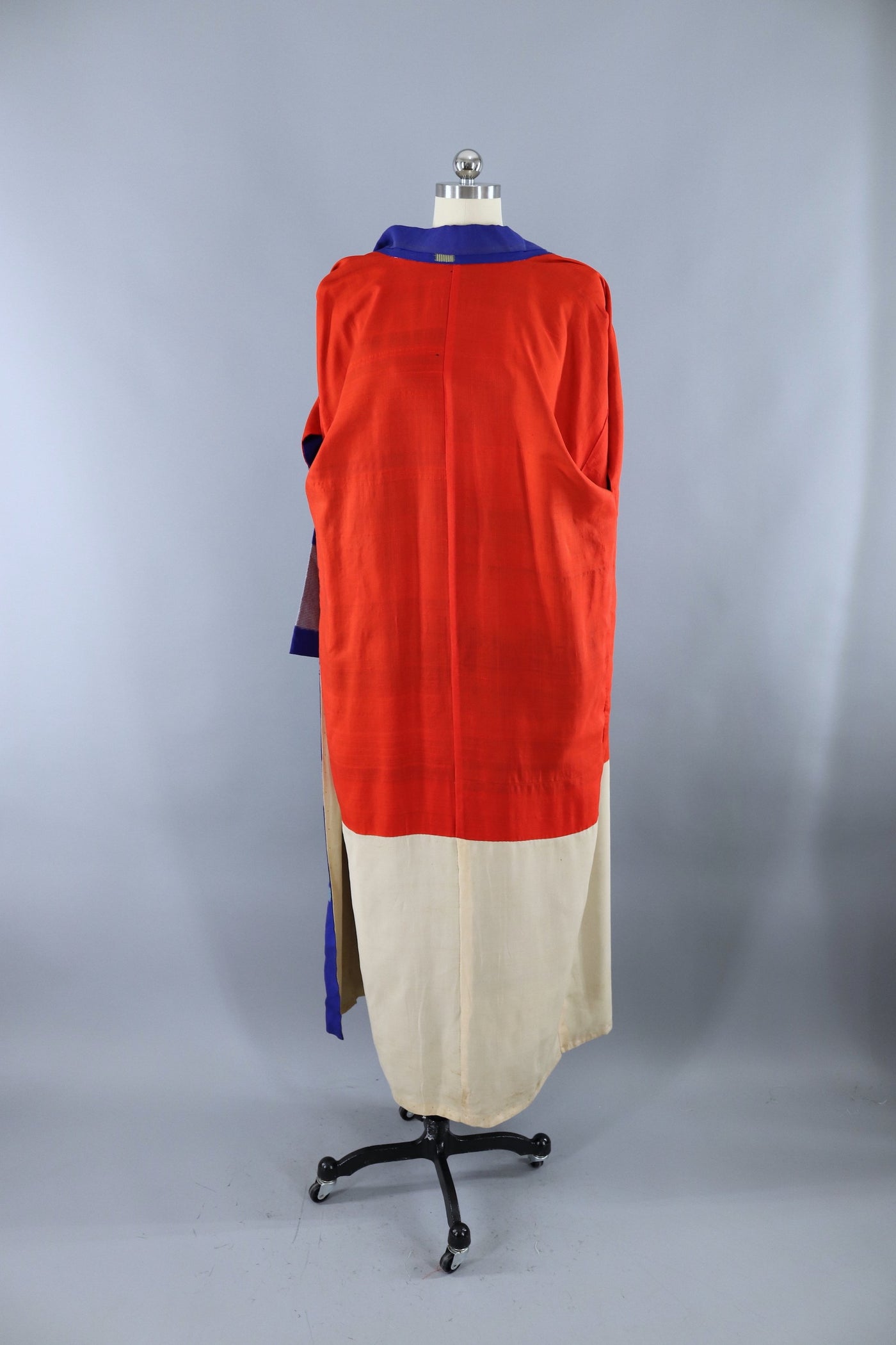 Vintage 1920s - 1930s Silk Kimono Robe / Royal Blue Cross - ThisBlueBird
