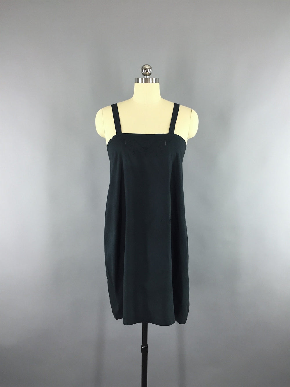 Vintage 1920s Black Velvet Flapper Dress with Slip - ThisBlueBird