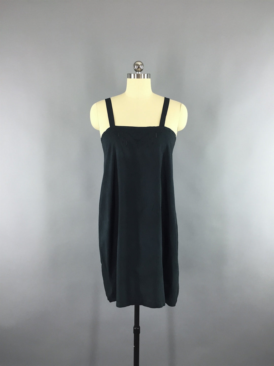 Vintage 1920s Black Velvet Flapper Dress with Slip - ThisBlueBird