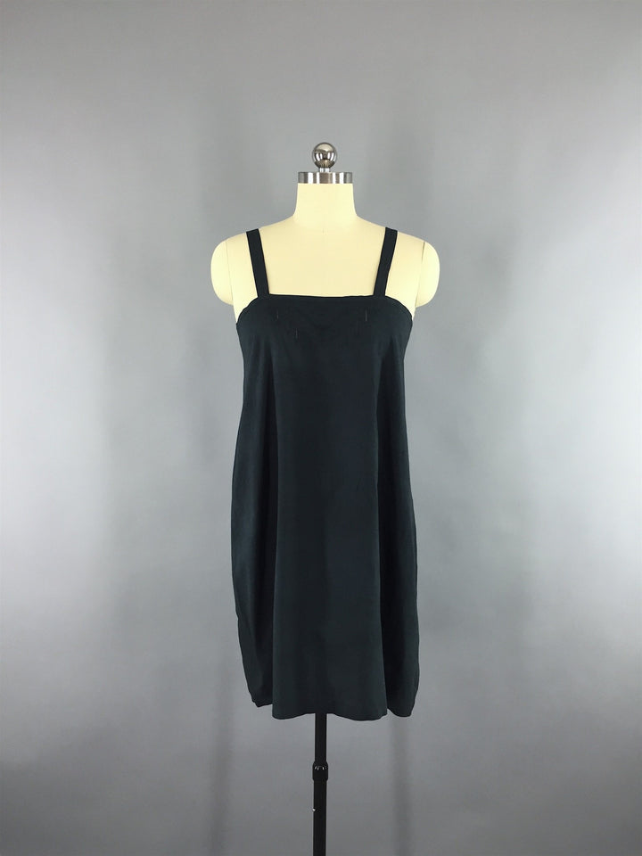 Vintage 1920s Black Velvet Flapper Dress with Slip - ThisBlueBird