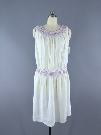 Vintage 1920s Embroidered Cotton Peasant Dress - ThisBlueBird