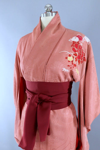 Vintage 1920s Peony Silk Kimono Robe-ThisBlueBird - Modern Vintage