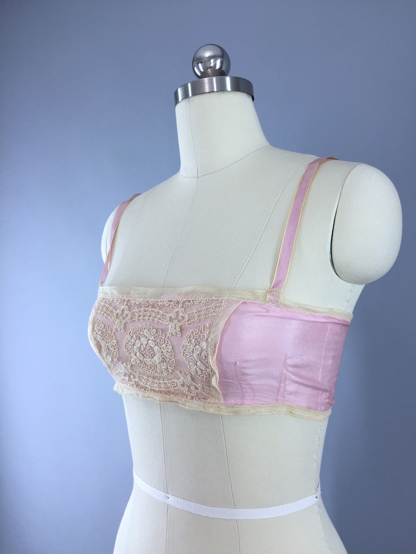 Vintage 1920s Pink Silk and Lace Bra by Nanette Undies – ThisBlueBird