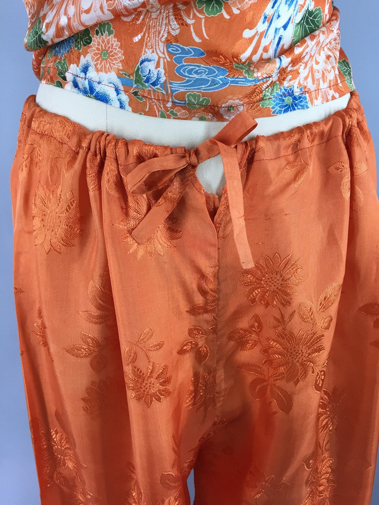 Vintage 1920s Silk Pajamas / Art Deco Chinoiserie - ThisBlueBird