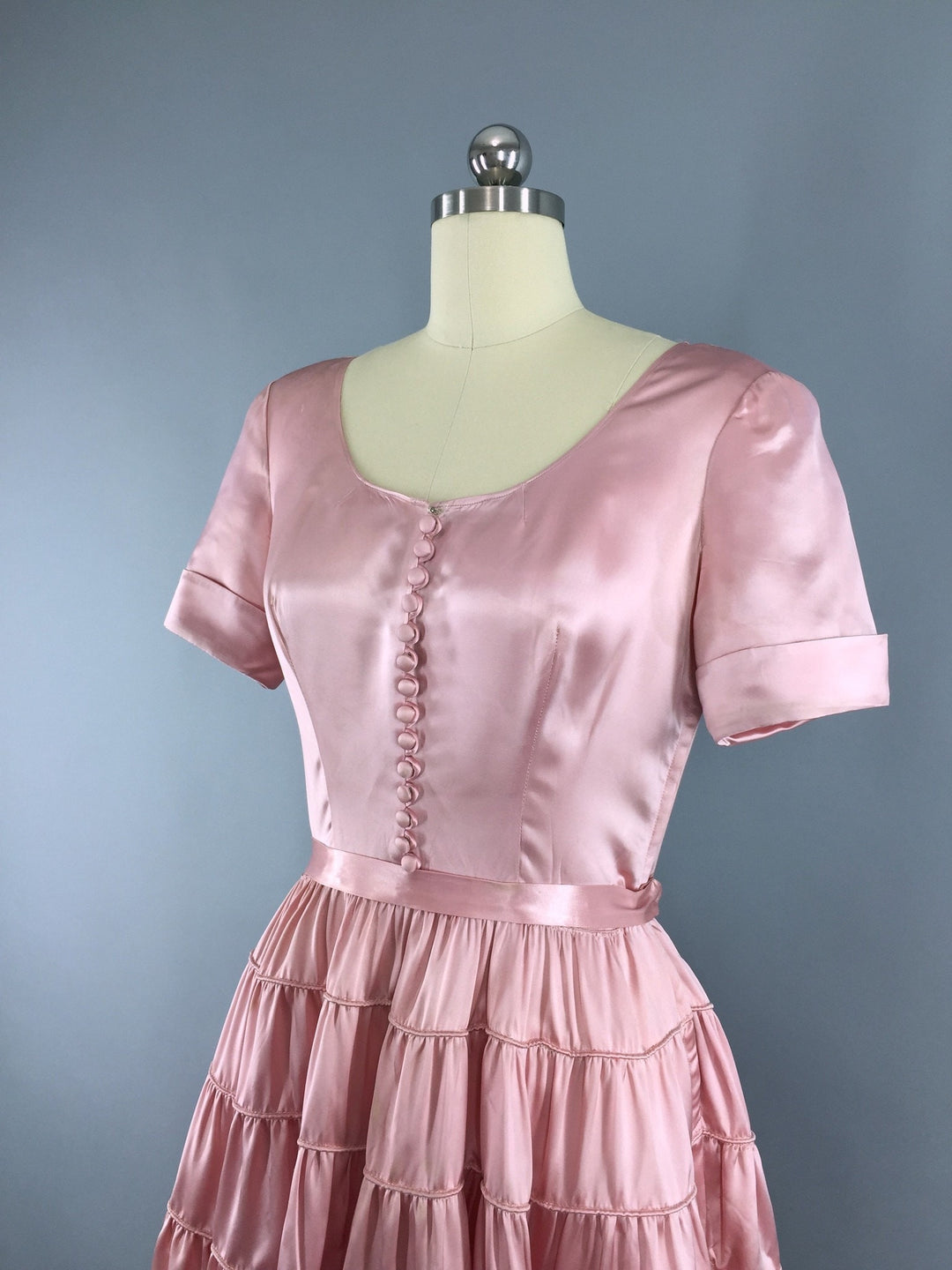 Vintage 1930s-1940s Satin Gown / Pink Maxi Dress – ThisBlueBird