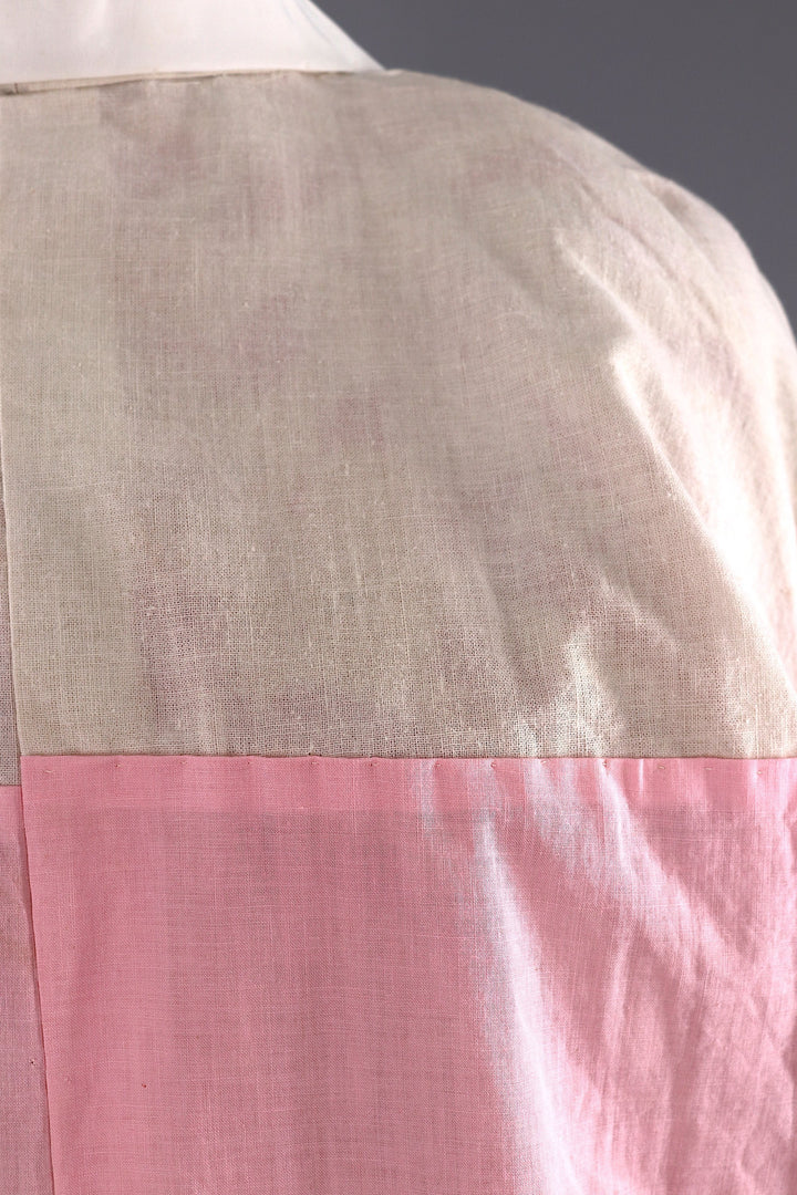 Vintage 1930s 1940s Silk Kimono Robe / Red Ivory Stripes - ThisBlueBird