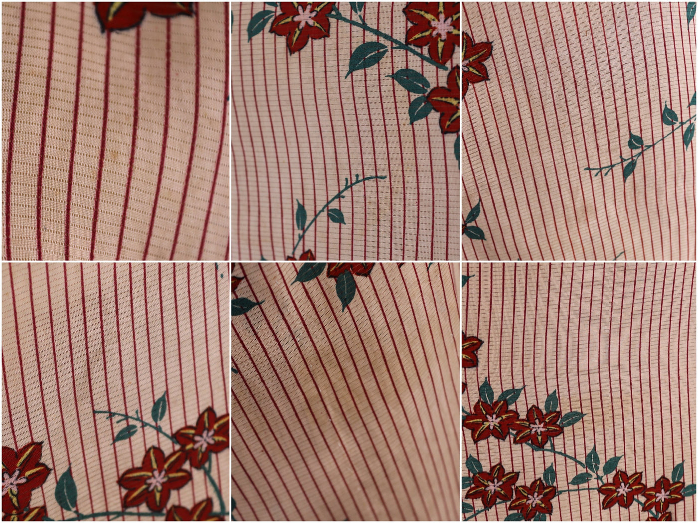 Vintage 1930s 1940s Silk Kimono Robe / Tan & Red Floral - ThisBlueBird