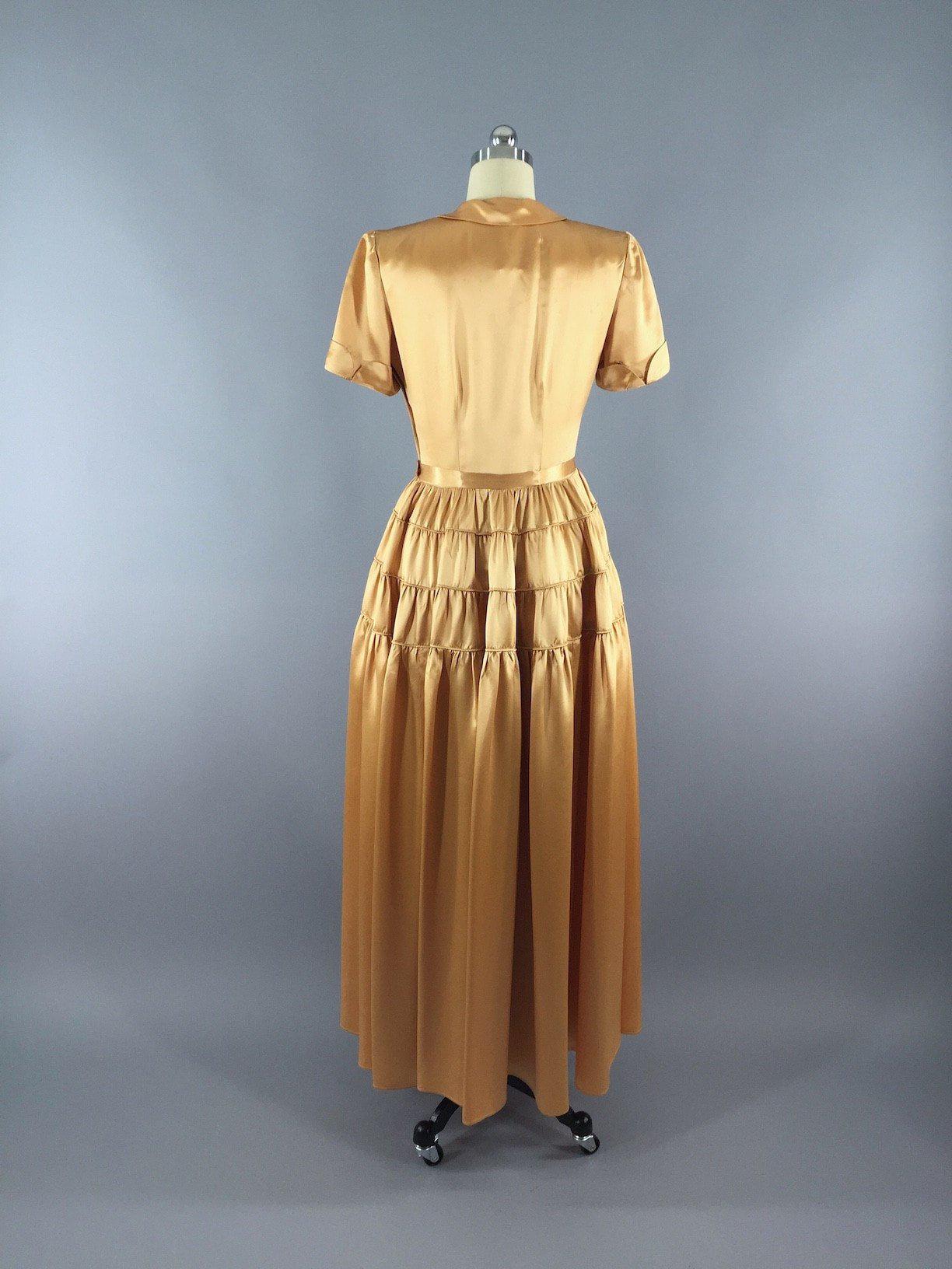 Vintage 1930s - 1940s Silk Satin Dress / Fred Perlberg - ThisBlueBird