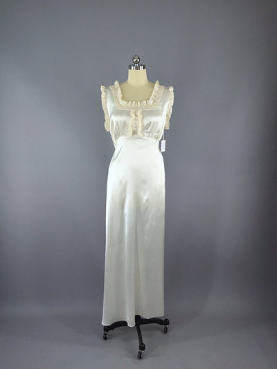 Vintage 1930s Bias Cut Satin Nightgown - ThisBlueBird