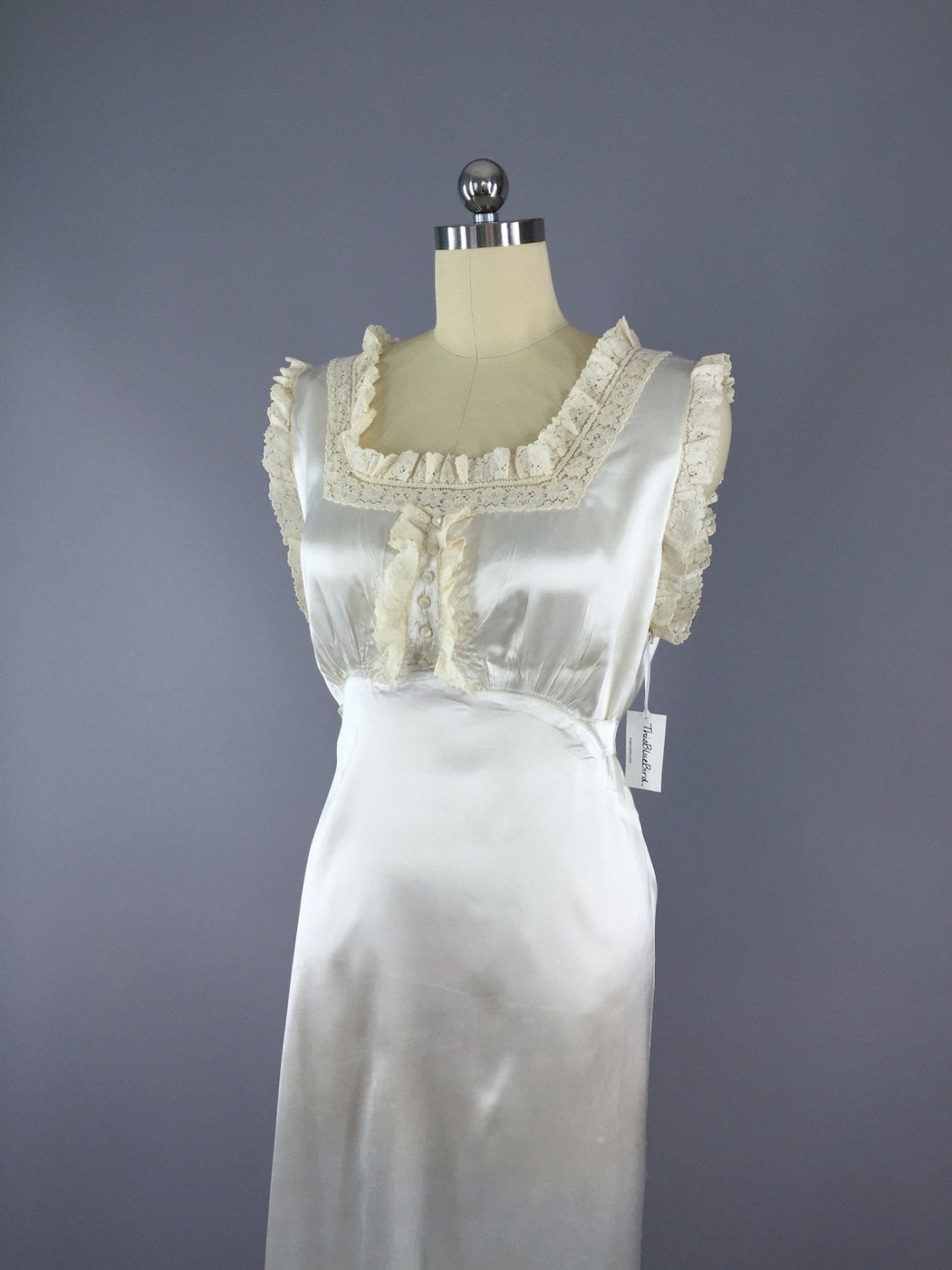 Vintage 1930s Bias Cut Satin Nightgown - ThisBlueBird
