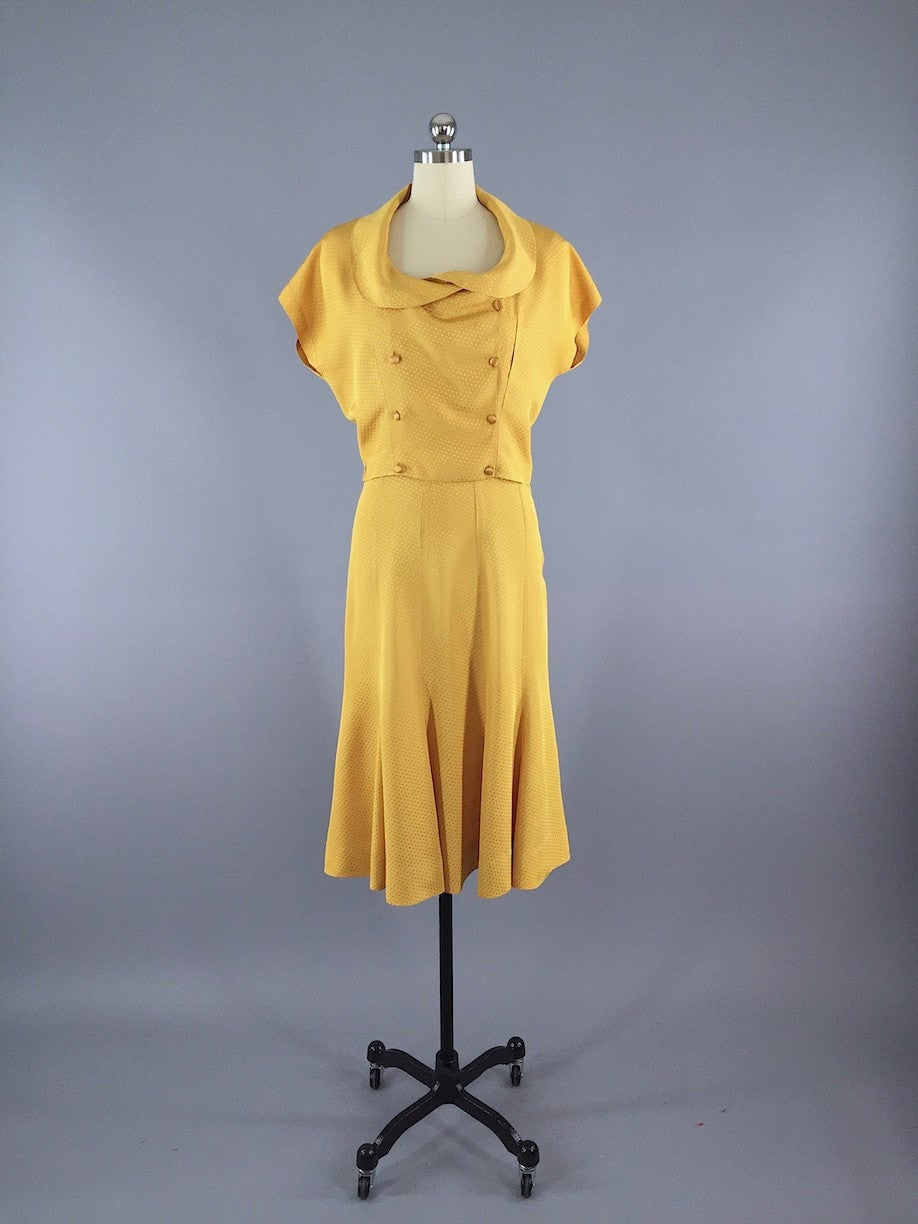 Vintage 1930s Day Dress / Skirt &amp; Blouse Set - ThisBlueBird