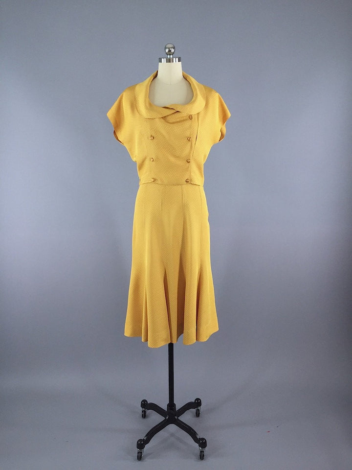 Vintage 1930s Day Dress / Skirt &amp; Blouse Set - ThisBlueBird