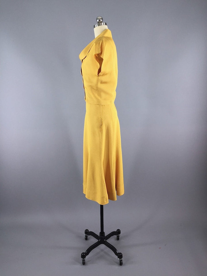 Vintage 1930s Day Dress / Skirt &amp; Blouse Set - ThisBlueBird