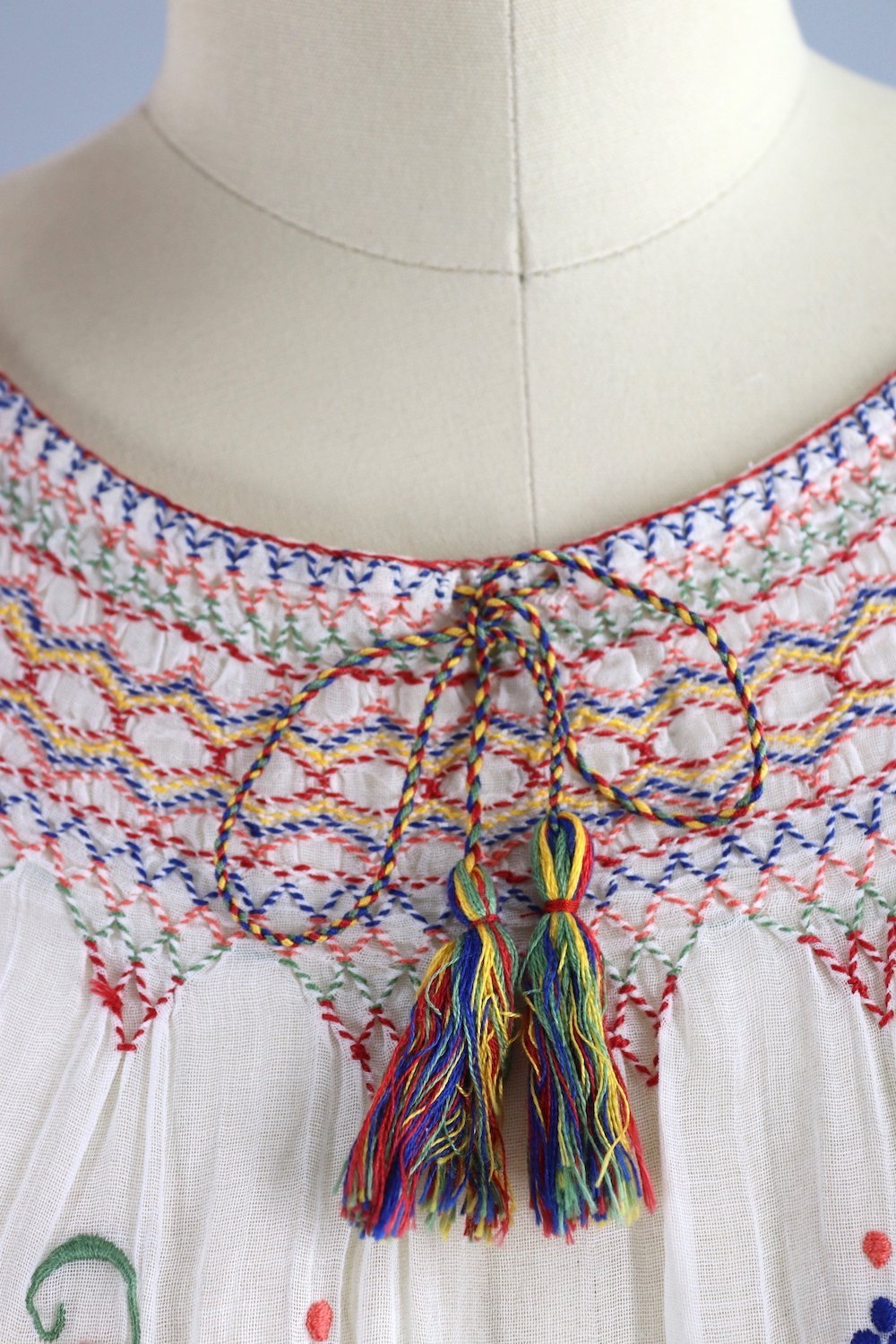 Vintage 1930s Embroidered Peasant Blouse / Red Floral Hungarian Embroidery - ThisBlueBird