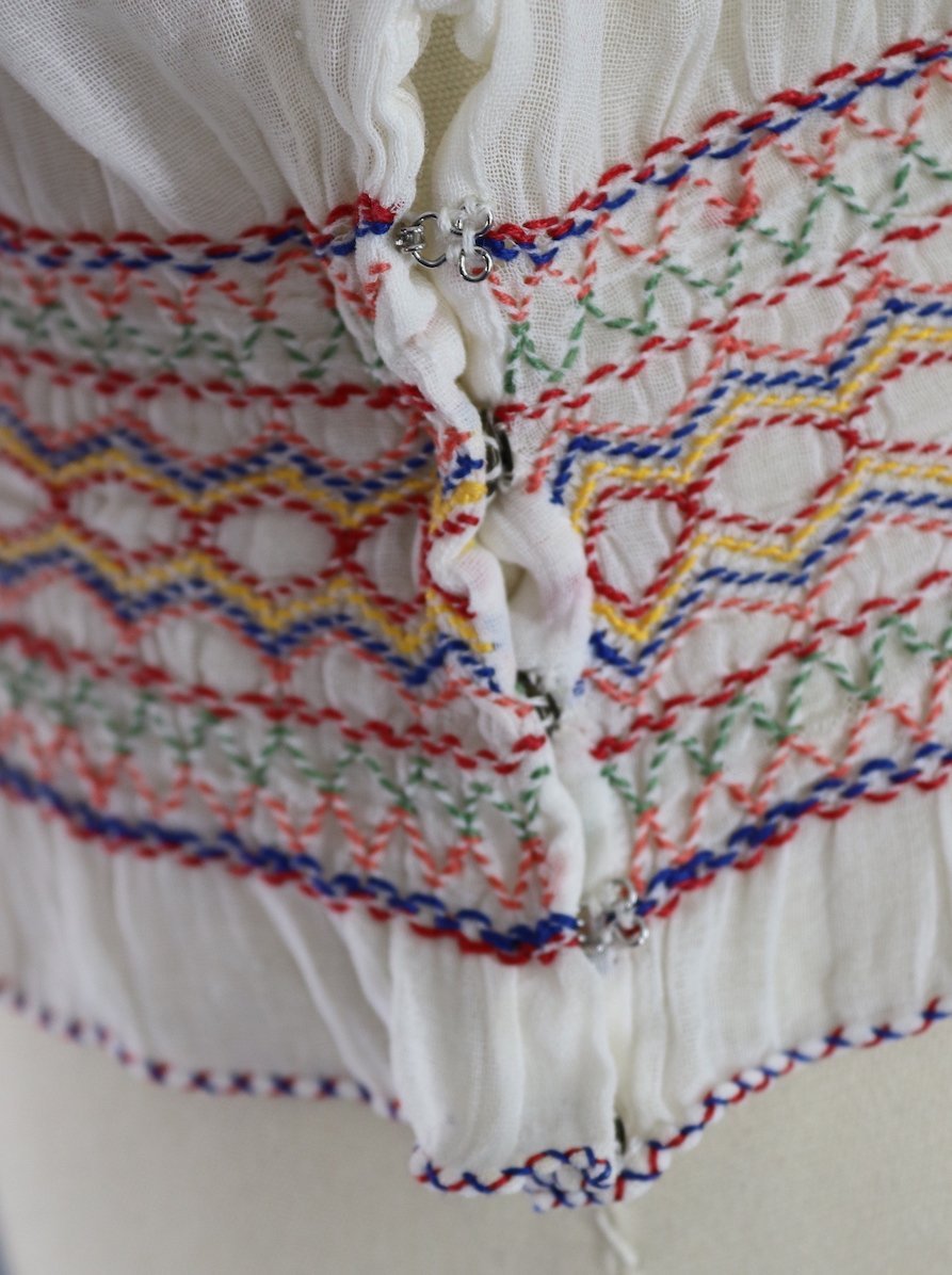 Vintage 1930s Embroidered Peasant Blouse / Red Floral Hungarian Embroidery - ThisBlueBird