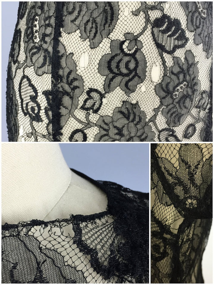 Vintage 1930s Maxi Dress / Black Lace - ThisBlueBird