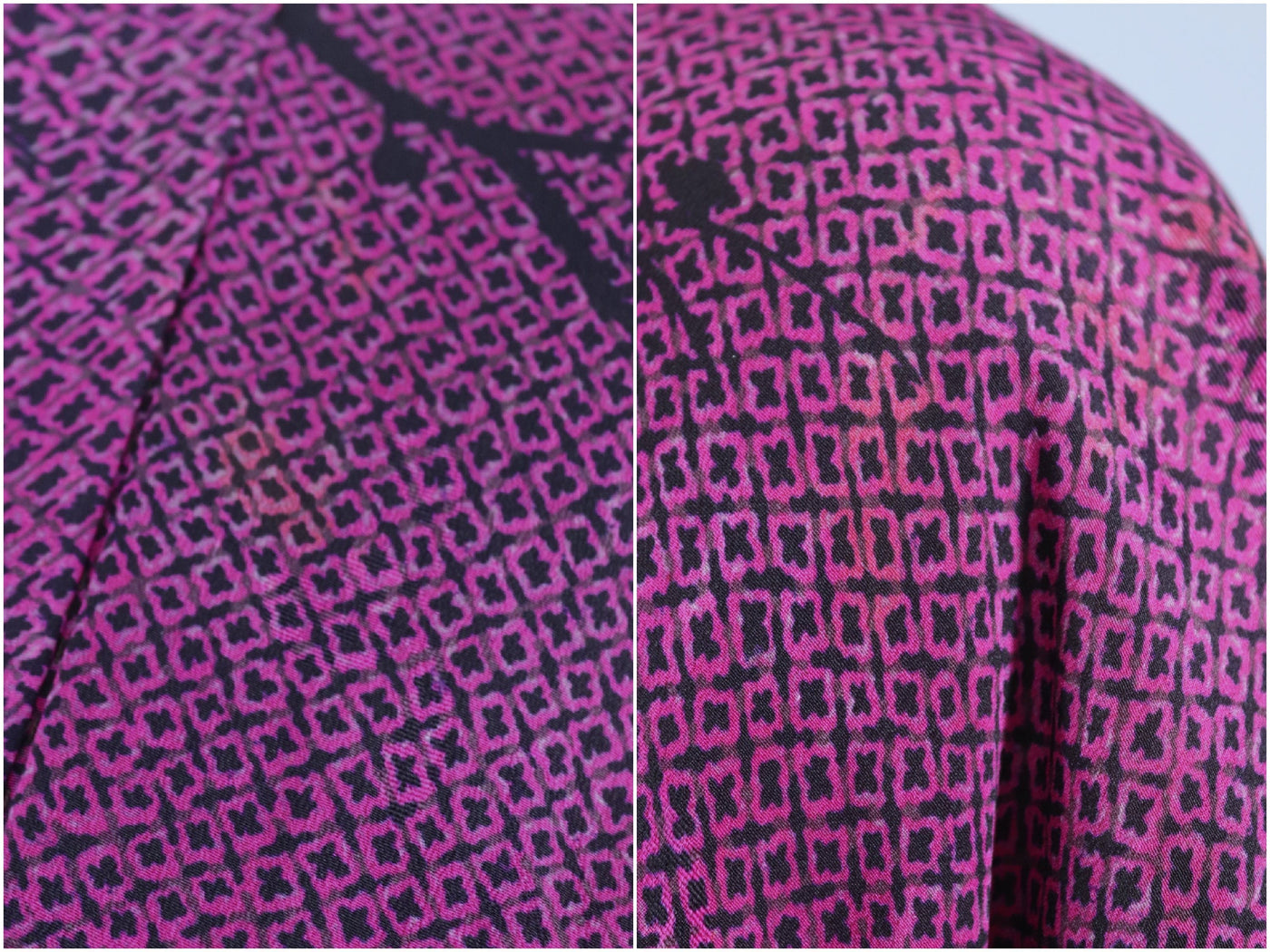Vintage 1930s Silk Haori Kimono Jacket Cardigan / Purple & Black Shibori Cherry Blossom Print - ThisBlueBird