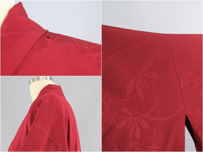 Vintage 1930s Silk Haori Kimono Jacket in Brick Red - ThisBlueBird