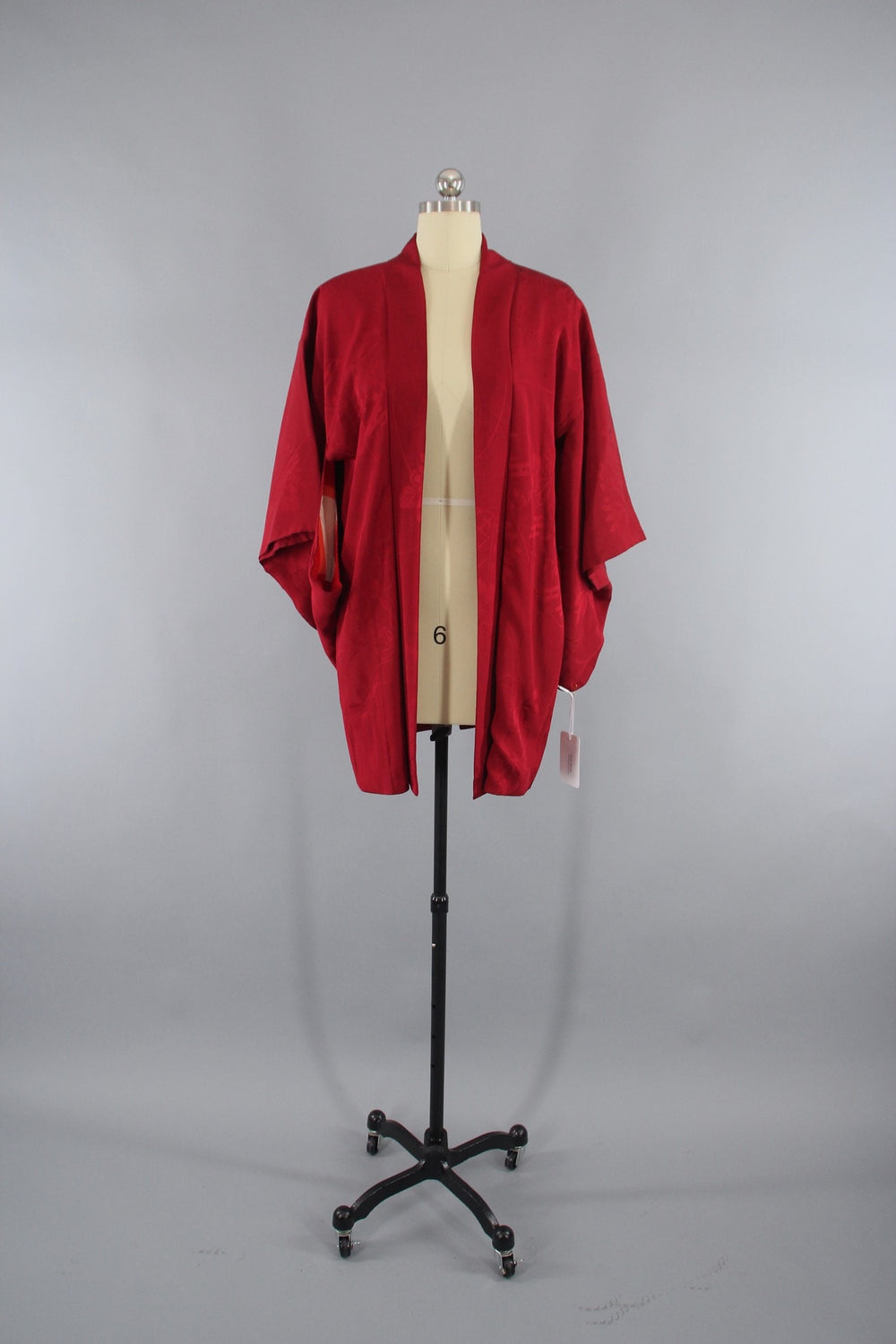 Vintage 1930s Silk Haori Kimono Jacket in Brick Red - ThisBlueBird