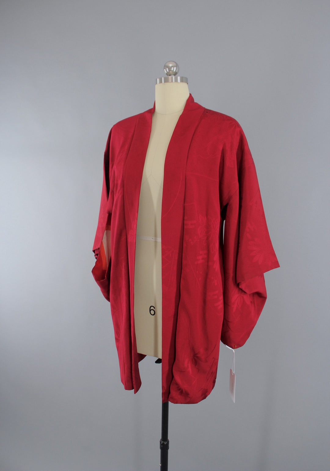 Vintage 1930s Silk Haori Kimono Jacket in Brick Red - ThisBlueBird