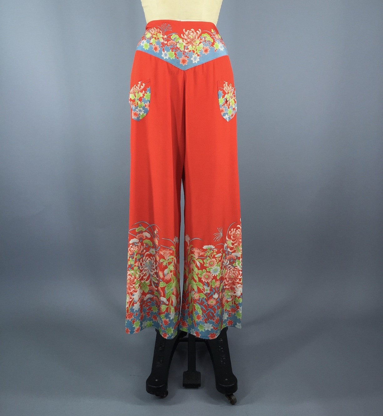 Vintage 1930s Silk Pajamas / Chinoiserie Art Deco - ThisBlueBird