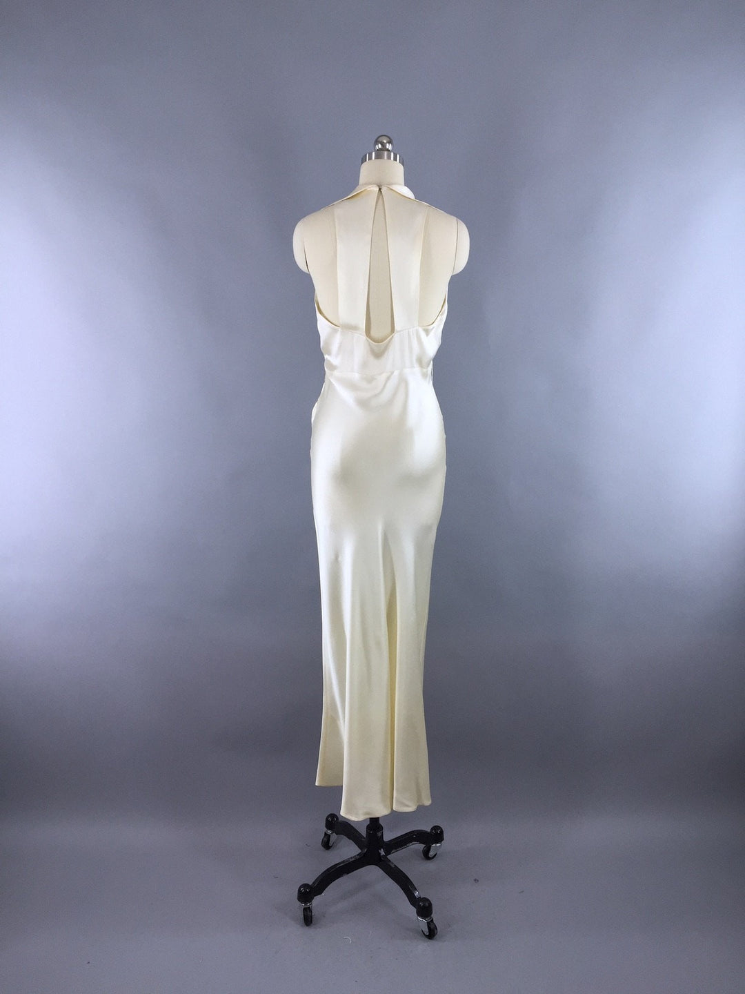 Vintage 1930s Wedding Dress Bias Cut Dress Ivory Silk Satin Gown