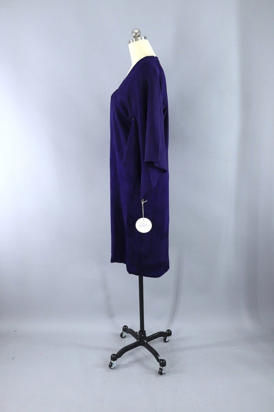 Vintage Silk Kimono Jacket - Rich Navy Blue - ThisBlueBird