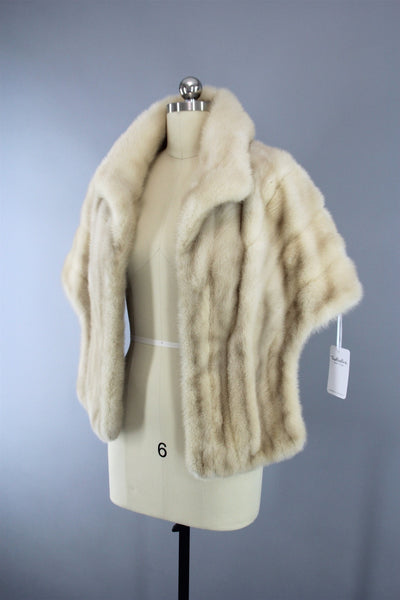 Vintage 1940s - 1950s Blonde Fur Stole / Hopper Furs St. Louis - ThisBlueBird