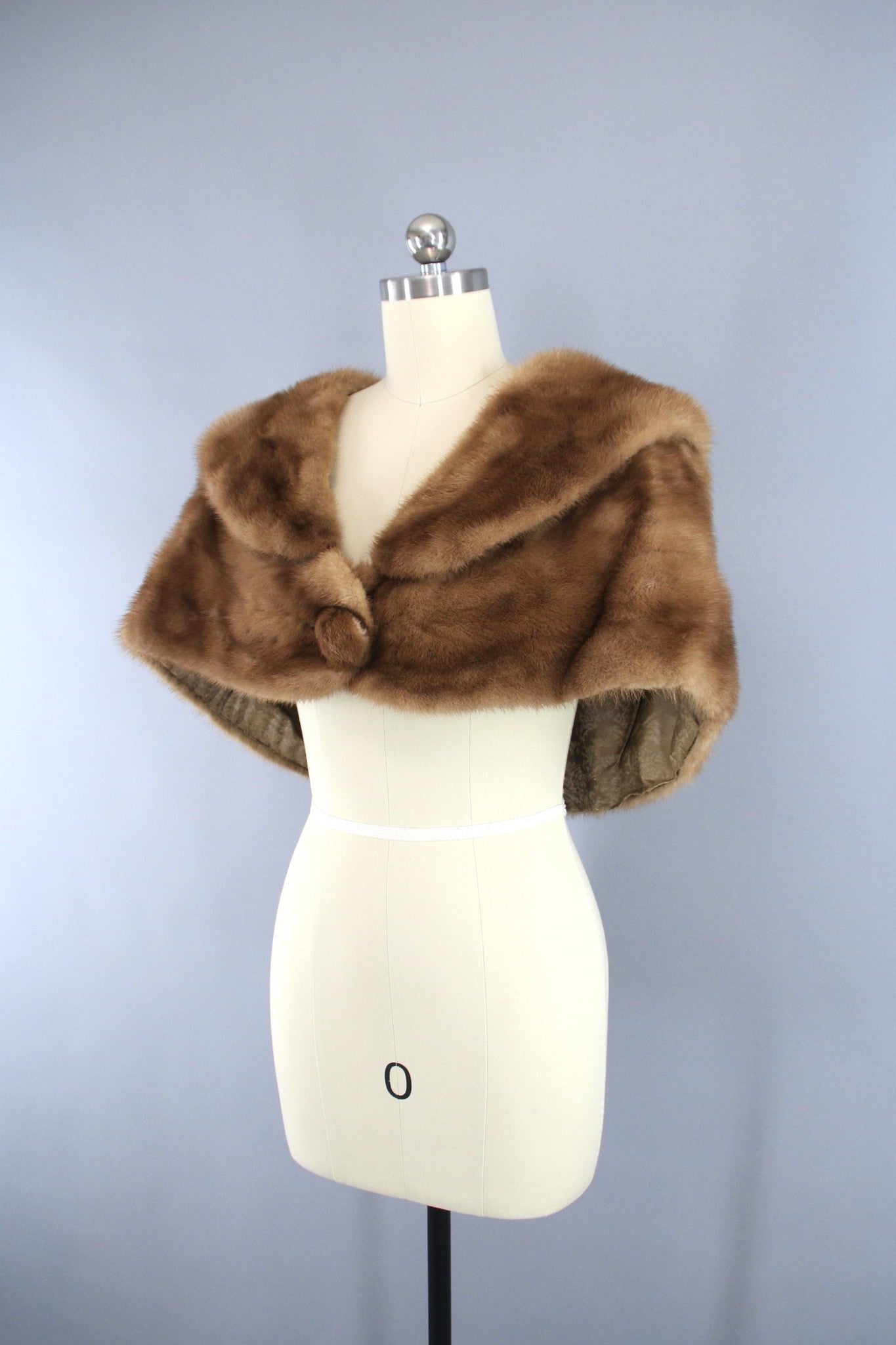Vintage 1940s - 1950s Brown Fur Stole - ThisBlueBird