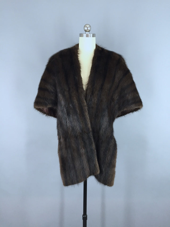 Vintage 1940s  - 1950s Mink Stole Fur Wrap - ThisBlueBird