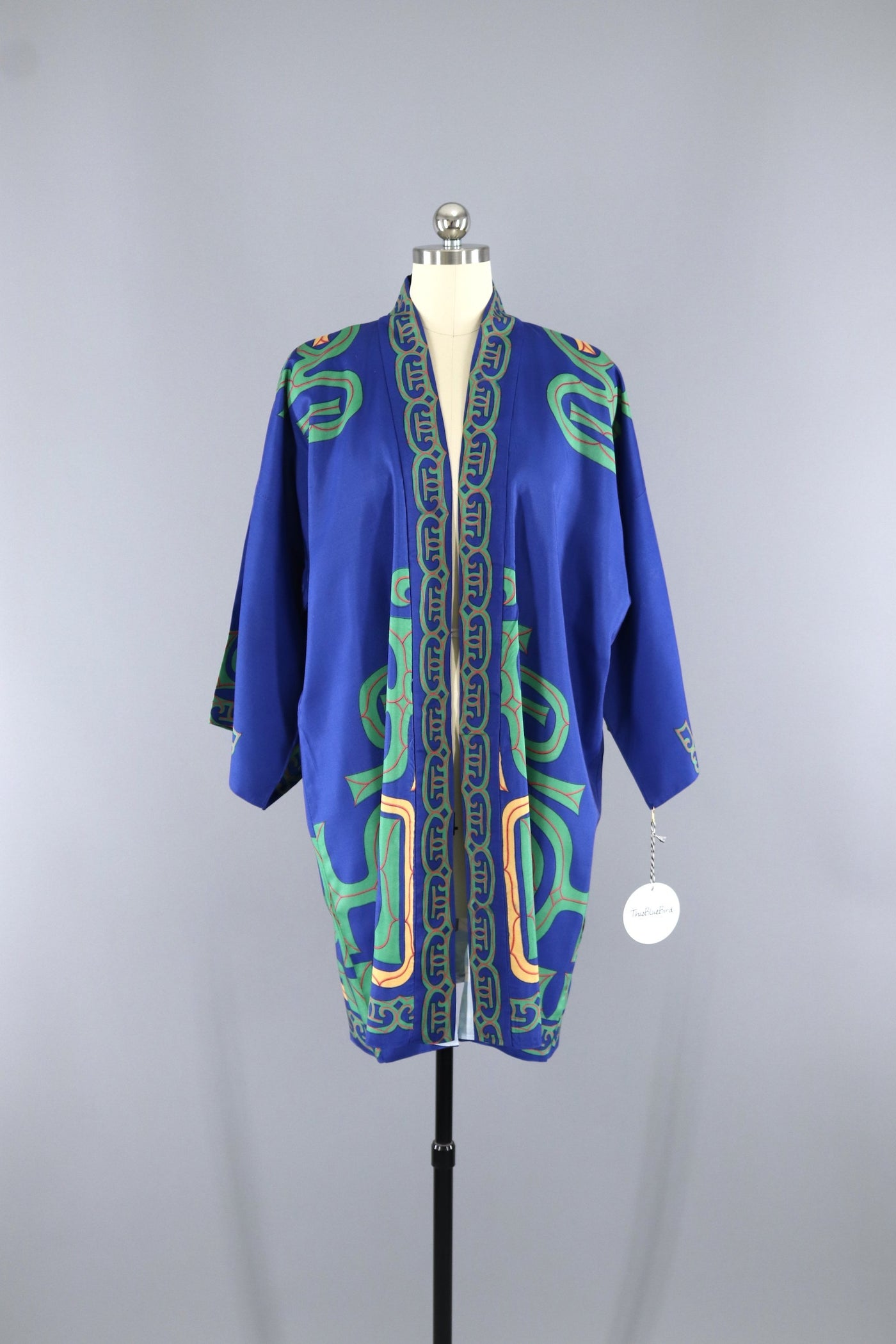 Vintage 1940s - 1950s Silk Kimono Robe / Hayashi Kimono Japan - ThisBlueBird