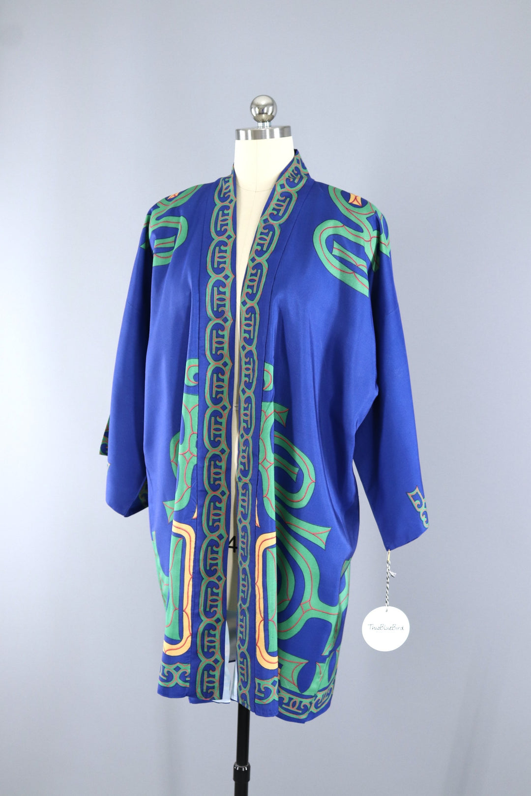 Vintage 1940s - 1950s Silk Kimono Robe / Hayashi Kimono Japan - ThisBlueBird