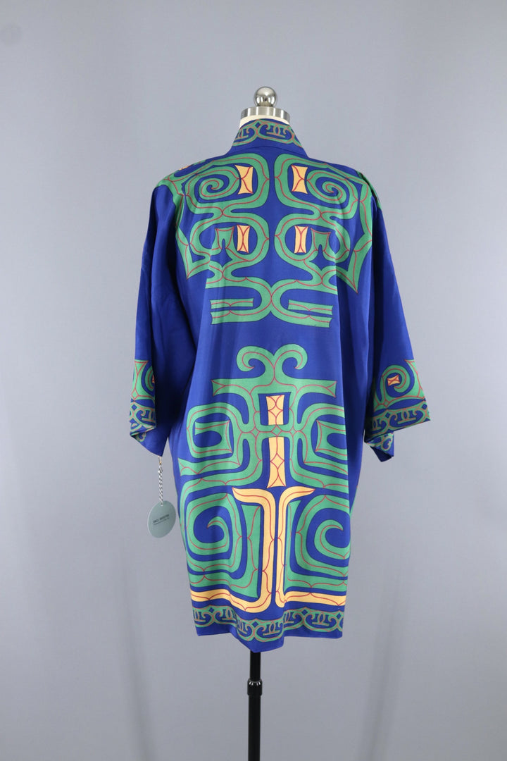 Vintage 1940s - 1950s Silk Kimono Robe / Hayashi Kimono Japan - ThisBlueBird