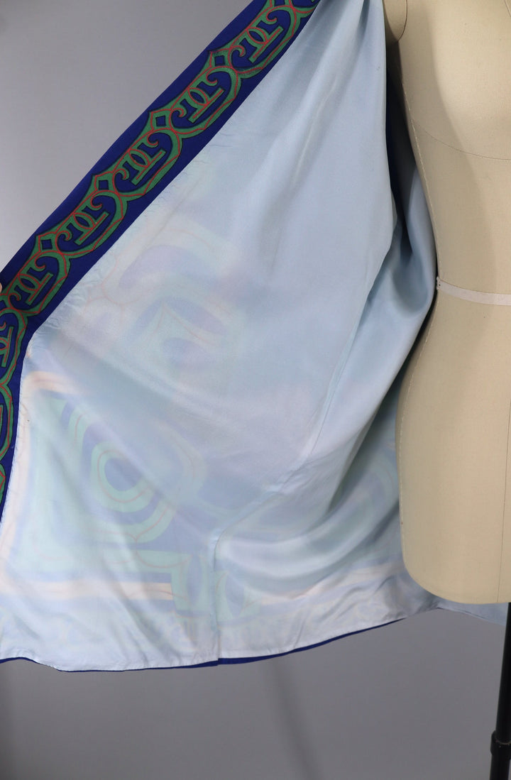 Vintage 1940s - 1950s Silk Kimono Robe / Hayashi Kimono Japan - ThisBlueBird