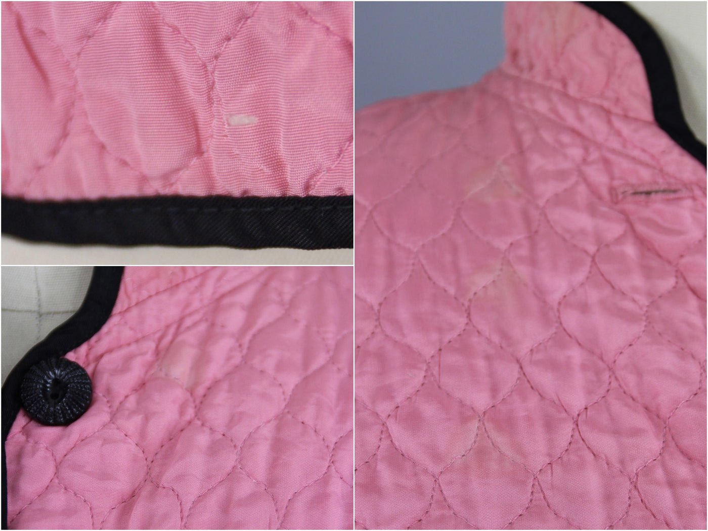 Vintage 1940s Bed Jacket / Carnation Pink Quilted Rayon - ThisBlueBird