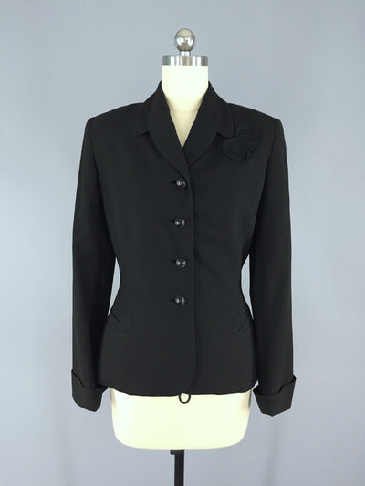 Vintage 1940s Black Blazer Riding Jacket - ThisBlueBird